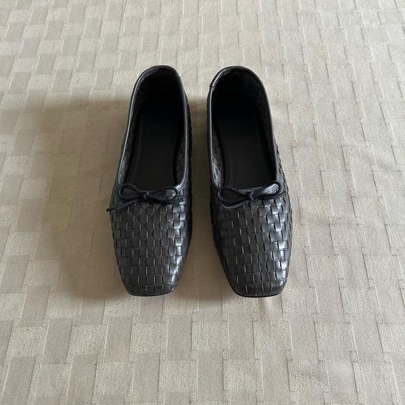 Freda Salvador Jada Square Toe Ballet Flats in Handwoven Leather in Espresso - Picture 4 of 15